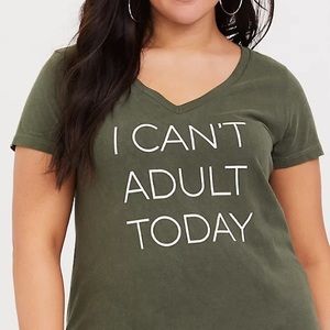 Torrid V-Neck T-Shirt Size 1  NWT Color Olive